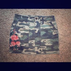 Camo Skirt with Roses